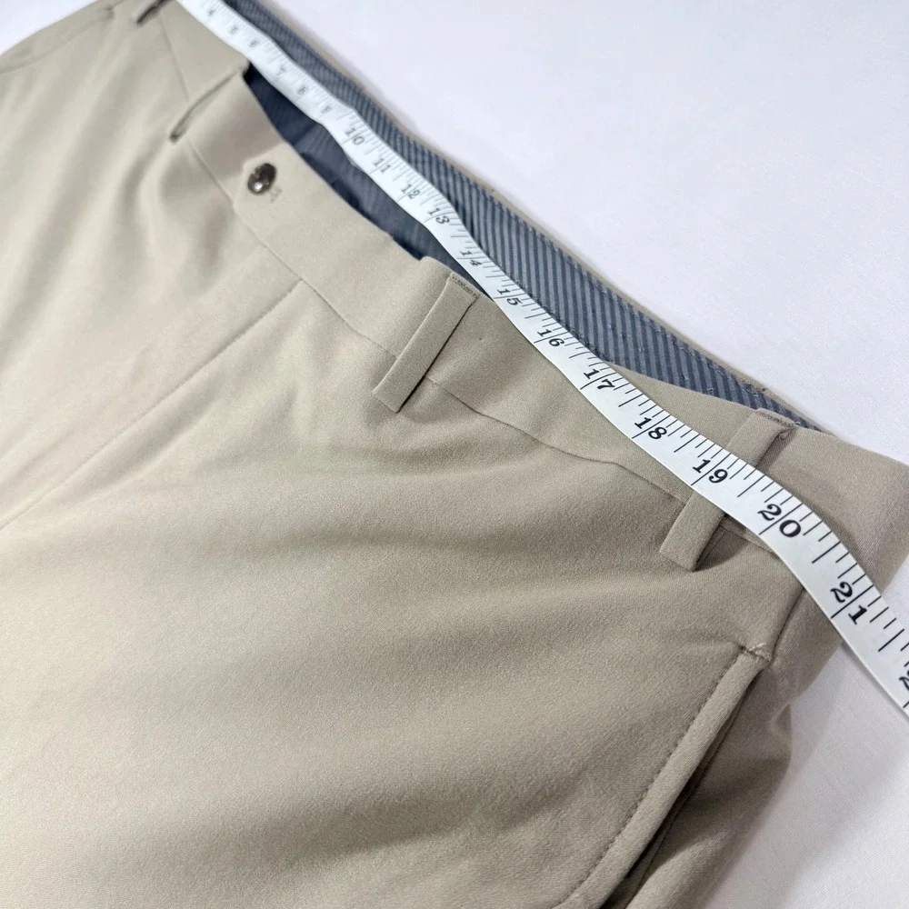 Michael Kors Mens Khaki Tan Dress Pants Recycled Stretch Trousers 40W 32L Luxury